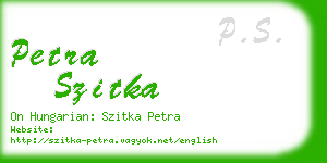petra szitka business card